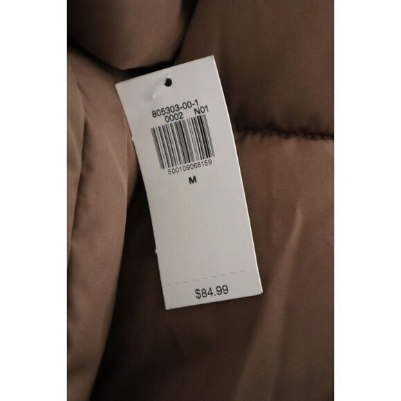 Old Navy Women's Sz M Brown Water-Resistant Quilted Long Hooded Puffer Coat - Picture 5 of 14